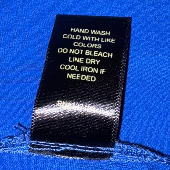 House of Harlow 1960 Blue Satin Long Sleeve V-Neck Wrap Mini Dress Size M - Picture 7 of 8